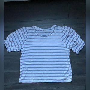 Calvin Klein shirt womens short sleeve Black and white striped shirt XL